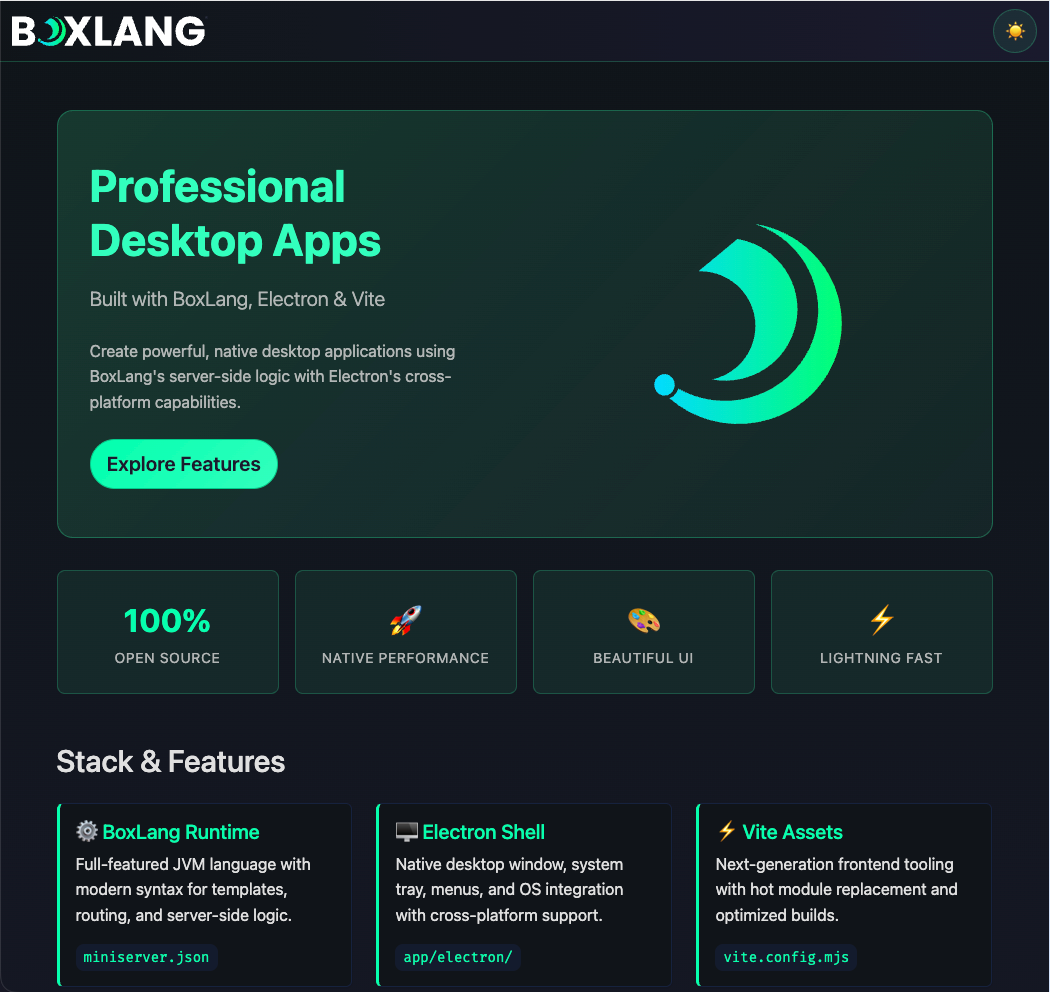 BoxLang Desktop Applications with Electron