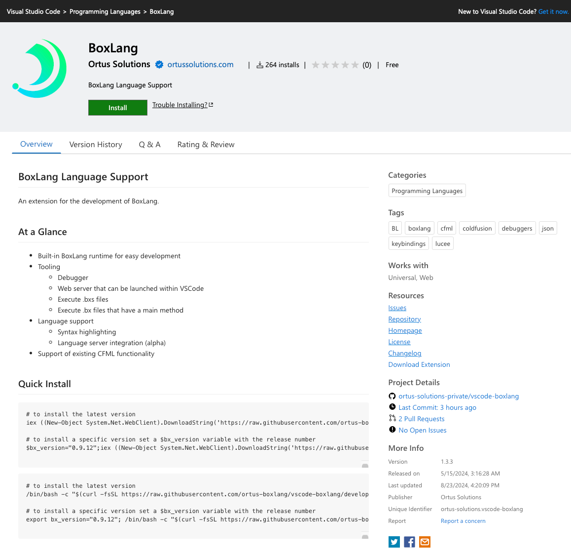 BoxLang IDE Extension in VS Code